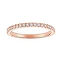 Vista dettagliata dell'anello in argento S925 placcato oro rosa 18K con moissanite - US 5 / Oro rosa