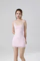 Elegante strakke roze hemdjurk met sexy kanten rand en comfortabele zeer elastische stof - XS / Dresses / Roze