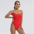 Body rosso sexy con finiture in pizzo delicato per una silhouette sottile e senza cuciture - XS / Rosso