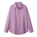 Camicia classica da uomo in stile giapponese retrò in cotone larga di colore viola - 3XL / Top / Viola taro