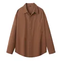 Camicia da uomo marrone a maniche lunghe stile vintage con vestibilità ampia - Colore caramello