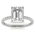 Anello di fidanzamento di lusso in moissanite taglio smeraldo 4 carati in argento 925 - US 5 / Oro bianco