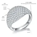 Bague hip hop en argent sterling 925 avec moissanite et largeur de 13,4 mm - Taille US 5 / 2.42 Carats (Avec Coffret Certificat) / Or blanc