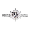 Anello di fidanzamento in moissanite esagonale da 7mm in argento placcato oro 18k - US 5 / Oro bianco