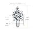 Diagramme de dimensions détaillé pour boucles d'oreilles moissanite en argent 925 - Boucles d'Oreilles à Quatre Griffes (E3-0064) / Argent 925 / 1+1 Carat