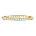 Κομψό βραχιόλι eternity με στρογγυλό moissanite 4mm D σε επιχρυσωμένο ασήμι - 16# / Round Moissanite Bangle (B3-0026) / Χρυσό