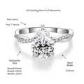 Vista dettagliata dell'anello in moissanite a pera 7x10mm in argento sterling 925 - US 4.5 / Anello Principale Taglio a Pera