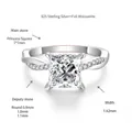 Detail view of 2ct princess cut moissanite ring with vine style band details - US Size 4.5 (HK 9) / Main Ring