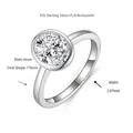 Medidas detalladas y especificaciones del anillo de plata con moissanita ovalada 7x9mm - Talla US 4.5 / 2 ct