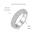 Detail view of 925 sterling silver full moissanite eternity ring with 5mm width - US Size 4.5 / Wide Version (2.4ct)