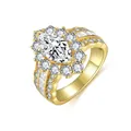 Luxurious marquise-cut 2ct moissanite engagement ring in 18k gold plated silver - US Size 5 / 2ct Marquise Luxury Style