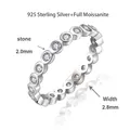 Δαχτυλίδι από ασήμι 925 με πέτρες moissanite 2,0mm, πλάτος δακτυλίου 2,8mm. - Μέγεθος US 4.5 / Δαχτυλίδι Eternity Φούσκα (R3-0647)