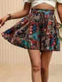 Stylische Damen Shorts mit abstraktem Print und weitem Bein für den Strandurlaub - S / Unterteile / Muster 5
