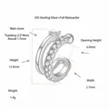 Polsino per orecchio in argento S925 con moissanite a taglio tondo e pera elegante - Stile Goccia (0.2ct) / Pezzo Singolo