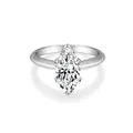 Elegante anillo de compromiso de moissanita de 1 quilate corte marquesa en plata - Talla US 4.5 / Forma de Marquesa (R3-0221) / 3 ct / Plateado