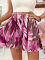Short élégant à imprimé floral et jambes larges pour les vacances d'été à la plage - Motif 7