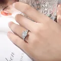 Elegante anello di fidanzamento con moissanite da 3 carati in argento S925 lucido - US 4.5 / Taglio Rotondo (R3-0597)