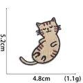 Kawaii cartoon cat embroidery iron-on patch for clothing decoration measuring 4.8 by 5.2 cm - Light Brown Tabby Cat (12)