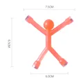 Mini orange magnetic man stress relief toy and fridge magnet, size 7.5cm x 6.5cm - Transparent Orange / 1 Piece