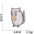Cute cartoon cat embroidered iron-on patch for clothes DIY, 6.5x4.8cm size detail - Cute Beige Striped Cat (13)