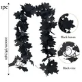 200cm black artificial maple leaf garland for Halloween and gothic autumn home decor - 26 Heads Black Maple Leaves / 200cm/1pc