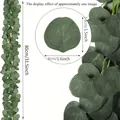 80cm artificial eucalyptus vine with round green leaves for home decor - 0.8 Meters / 12 Pieces