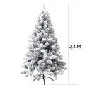 Full 2.4m flocked artificial Christmas tree with dense snow-covered PVC branches - Tall with 1000 Tips / Snow Covered