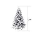 1.5m flocked pencil artificial Christmas tree with snow-covered effect - Standard with 300 Tips / Snow Covered