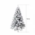 Realistic 1.8m flocked pencil Christmas tree with snow-covered PVC branches and stand - Large with 600 Tips / Snow Covered