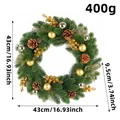 Traditional 43cm Christmas wreath with gold berries silver balls and pine cones - 43cm / As Shown