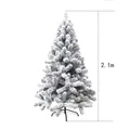 2.1m tall flocked artificial Christmas tree with snow-covered PVC branches and stand - X-Large with 800 Tips / Snow Covered