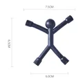 Muñeco magnético negro flexible imán de nevera con detalle de 7,5 cm de anchura - Negro