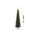 Árbol de Navidad artificial estrecho verde con soporte de metal, 1,2 m de altura - Árbol Lápiz Verde / 1.2m 160 Puntas