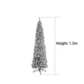 Árbol de Navidad lápiz flocado de 1,5 m con nieve artificial y soporte robusto - Árbol Lápiz Nevado / 1.5m 260 Puntas