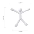 Pequeño muñeco magnético flexible blanco para aliviar el estrés y decorar nevera - Blanco