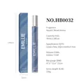 Tube de parfum Aquatic Wood Aroma 35ml en boîte à rayures bleues, détails SKU HB0032 - Rayure Bleue Bois Aquatique (HB0032) / 35ml