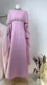 Elegant pink evening gown set featuring a rhinestone-embellished cape and a flowing long skirt - XS / Set (DM1854) / Pink