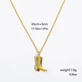 Collier pendentif botte de cowboy vintage plaqué or 18 carats avec dimensions exactes - Style Bottes Gravées Vintage (11889) / Or