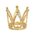 Exquisite detail of gold alloy crown featuring sparkling heart-shaped rhinestones for kids - Hollow Heart Shape / Multi-Drill Mini Gold