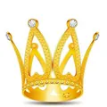 Close-up view of a golden alloy crown with sparkling white rhinestones for children birthday - Hollow Heart Lines / 6-Drill Mini Gold