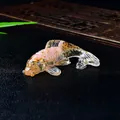 Exquisite handmade resin koi fish figurine with gold foil flakes for home table decor - Koi Fish Ornament (Rose Quartz) / Approx. 6*3.5cm / Pink
