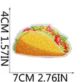 Detailed view of colorful taco embroidered patch showing 7cm x 4cm size dimensions - Taco Style (C16MZ-12-02) / 7x4cm