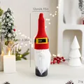 Christmas knitted gnome wine bottle cover in red and white with dimensions 34x12cm - Belt Rudolph Style