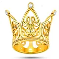 Elegant golden alloy crown for children featuring sparkling white crystal rhinestones - Heart Scroll Pattern / Pattern Small Heart Gold