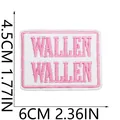 Écusson brodé rectangulaire rose Wallen pour décoration de vêtements et de sacs DIY - No.23 (Écusson WALLEN)