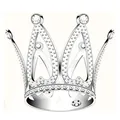 Elegant silver alloy crown with sparkling rhinestones for kids' birthday decor - Hollow Heart Frame / 6-Drill Mini Silver