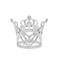 Exquisite silver alloy crystal crown decoration with heart patterns and sparkling rhinestones - 3cm x 3cm / Noble Mini Silver