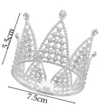Elegant silver alloy tiara for kids birthday with sparkling rhinestones, 7.5x5.5cm - Full Drill Seven-Pointed Style / Silver