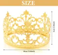 Detailed golden alloy crown for kids' birthdays, measuring 10cm wide and 6cm tall - Small Hollow Filigree Style / Diameter 10cm x Height 6cm / Gold