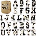 Komplettes Set mit 26 Alphabet-Aufnähern aus Chenille im Camouflage-Look für Taschen und Kleidung - Camouflage / 26er Set